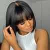 Choice Short Bob Wig Bone Straight 100% Human Hair With Bangs 3x1 Lace Middle Part Wigs For Black Women Bob Wigs - MAGUSTA BEAUTY