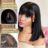 Choice Short Bob Wig Bone Straight 100% Human Hair With Bangs 3x1 Lace Middle Part Wigs For Black Women Bob Wigs - MAGUSTA BEAUTY