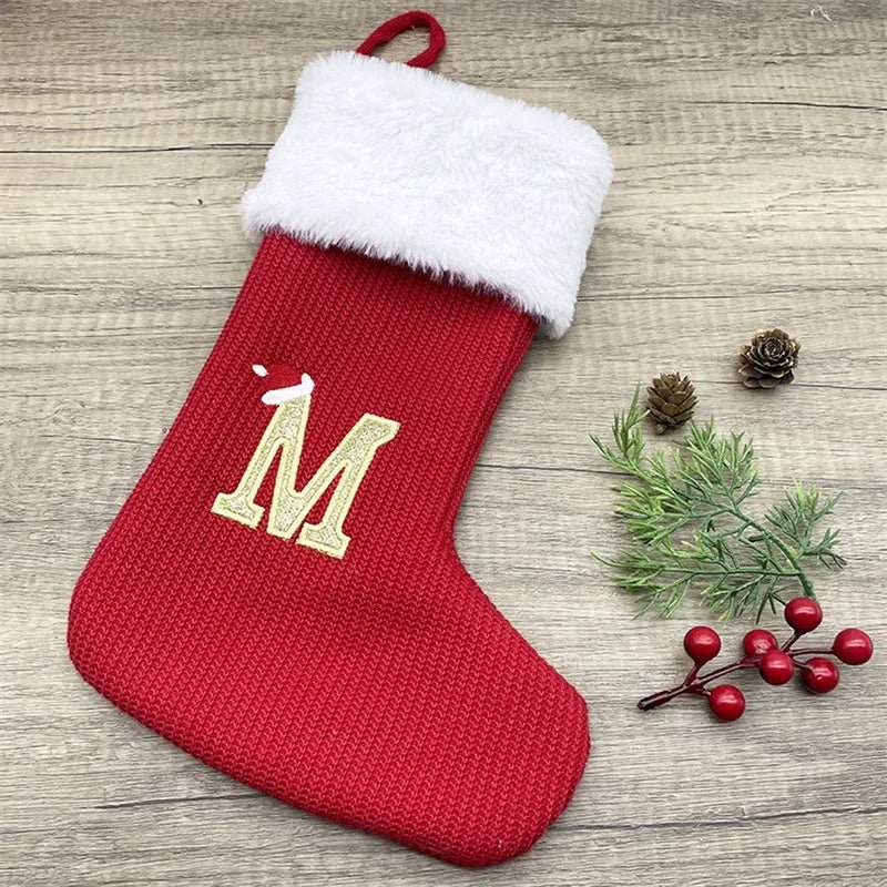 Christmas Alphabet Knitting Socks Christmas Tree Ornaments Christmas Decorations For Home 2024 Navidad Noel 2025Xmas Gift - MAGUSTA BEAUTY