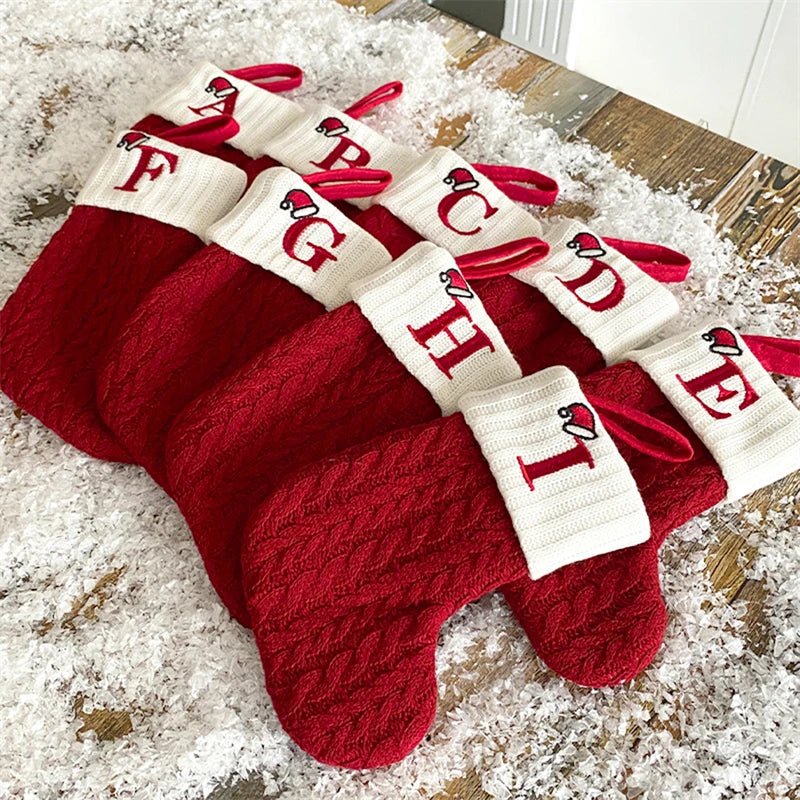 Christmas Alphabet Knitting Socks Christmas Tree Ornaments Christmas Decorations For Home 2024 Navidad Noel 2025Xmas Gift - MAGUSTA BEAUTY
