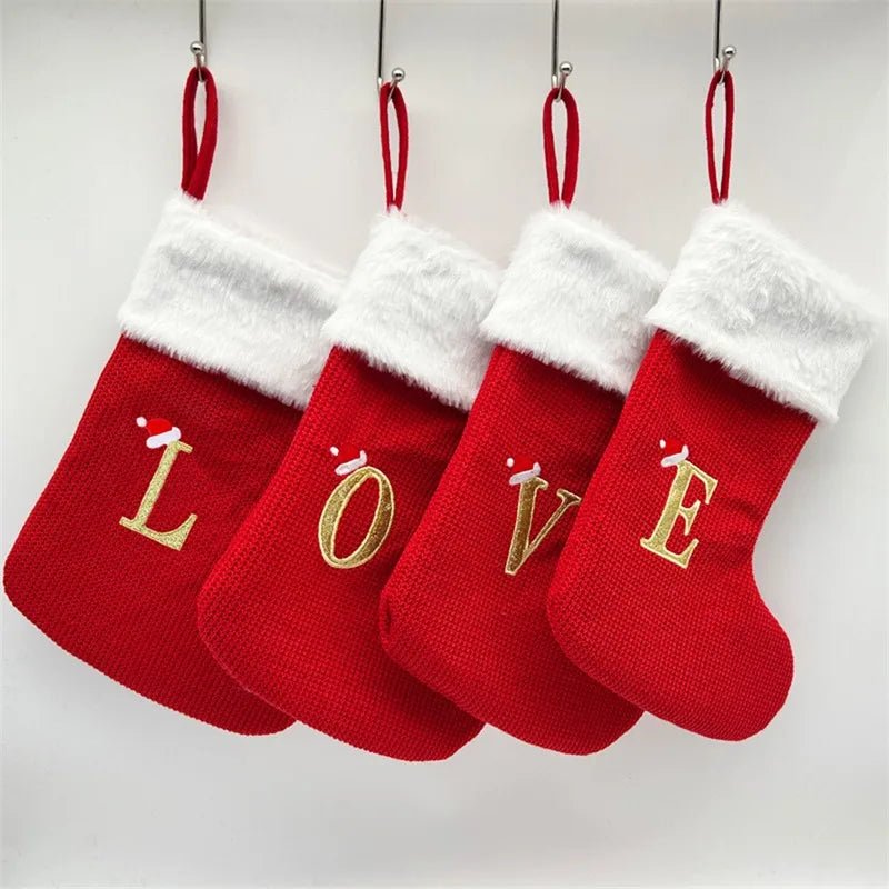 Christmas Alphabet Knitting Socks Christmas Tree Ornaments Christmas Decorations For Home 2024 Navidad Noel 2025Xmas Gift - MAGUSTA BEAUTY