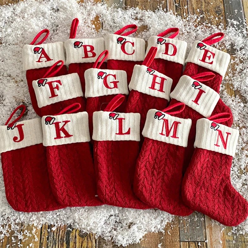 Christmas Alphabet Knitting Socks Christmas Tree Ornaments Christmas Decorations For Home 2024 Navidad Noel 2025Xmas Gift - MAGUSTA BEAUTY