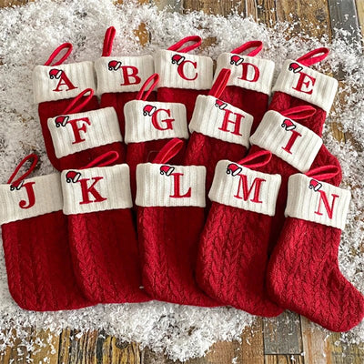 Christmas Alphabet Knitting Socks Christmas Tree Ornaments Christmas Decorations For Home 2024 Navidad Noel 2025Xmas Gift - MAGUSTA BEAUTY