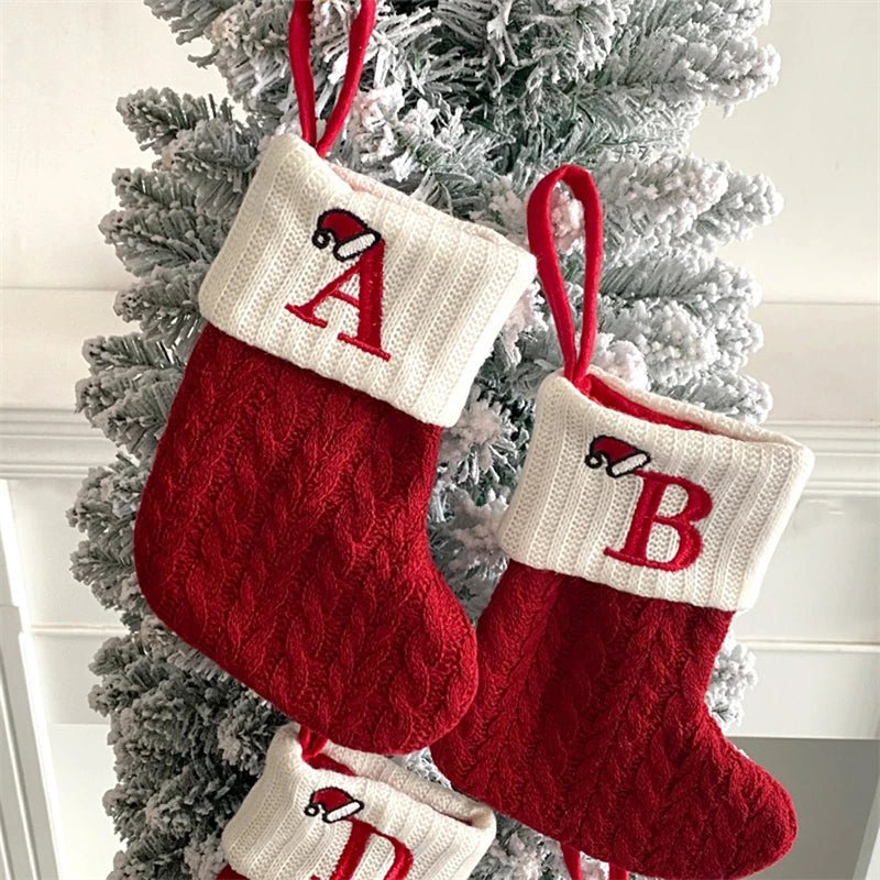 Christmas Alphabet Knitting Socks Christmas Tree Ornaments Christmas Decorations For Home 2024 Navidad Noel 2025Xmas Gift - MAGUSTA BEAUTY