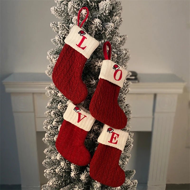 Christmas Alphabet Knitting Socks Christmas Tree Ornaments Christmas Decorations For Home 2024 Navidad Noel 2025Xmas Gift - MAGUSTA BEAUTY