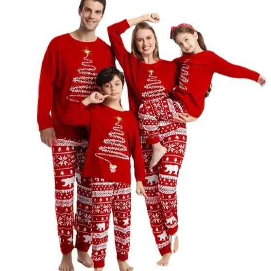 Christmas Family Matching Pajamas Set 2025 Mom Dad Kids Elk Print 2Pcs Clothes Baby Romper Family Look Soft Sleepwear Xmas Gift - MAGUSTA BEAUTY