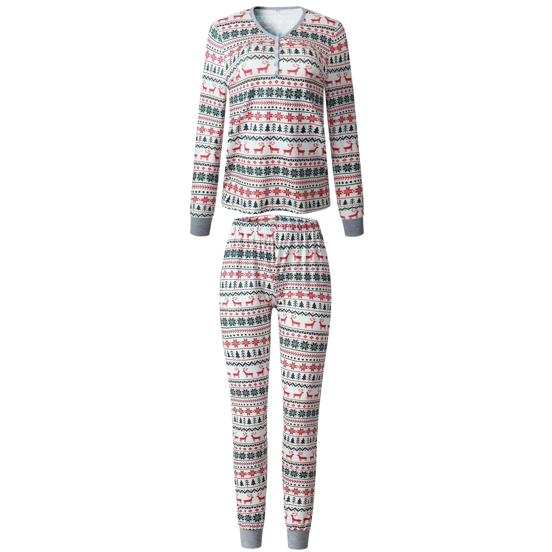 Christmas Family Matching Pajamas Set 2025 Mom Dad Kids Elk Print 2Pcs Clothes Baby Romper Family Look Soft Sleepwear Xmas Gift - MAGUSTA BEAUTY