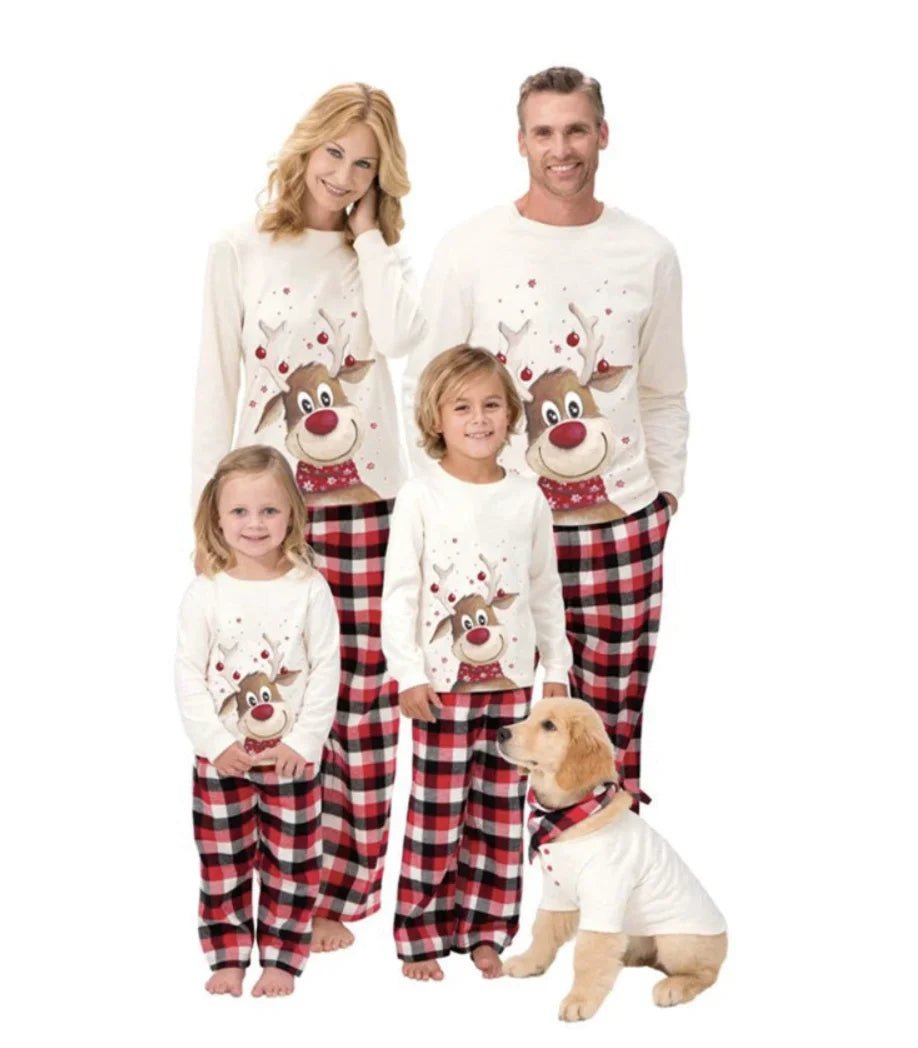 Christmas Family Matching Pajamas Set 2025 Mom Dad Kids Elk Print 2Pcs Clothes Baby Romper Family Look Soft Sleepwear Xmas Gift - MAGUSTA BEAUTY