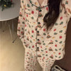 Christmas PJ Set Women Autumn Female Homewear Long Sleeves Button Sleepwear Pajamas Pants Pajama Sets Kawaii Y2K Girls Nightwear - MAGUSTA BEAUTY