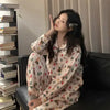 Christmas PJ Set Women Autumn Female Homewear Long Sleeves Button Sleepwear Pajamas Pants Pajama Sets Kawaii Y2K Girls Nightwear - MAGUSTA BEAUTY