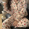 Christmas PJ Set Women Autumn Female Homewear Long Sleeves Button Sleepwear Pajamas Pants Pajama Sets Kawaii Y2K Girls Nightwear - MAGUSTA BEAUTY