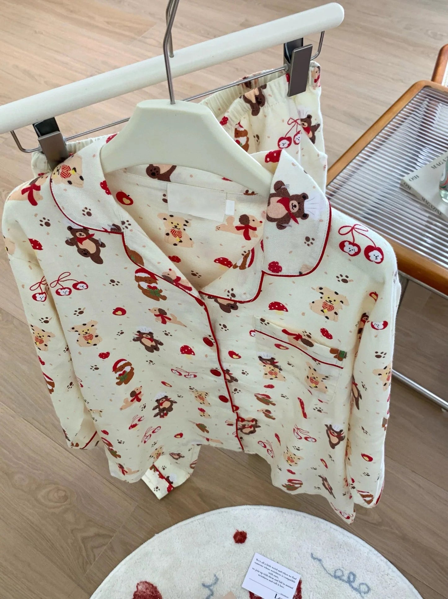 Christmas PJ Set Women Autumn Female Homewear Long Sleeves Button Sleepwear Pajamas Pants Pajama Sets Kawaii Y2K Girls Nightwear - MAGUSTA BEAUTY
