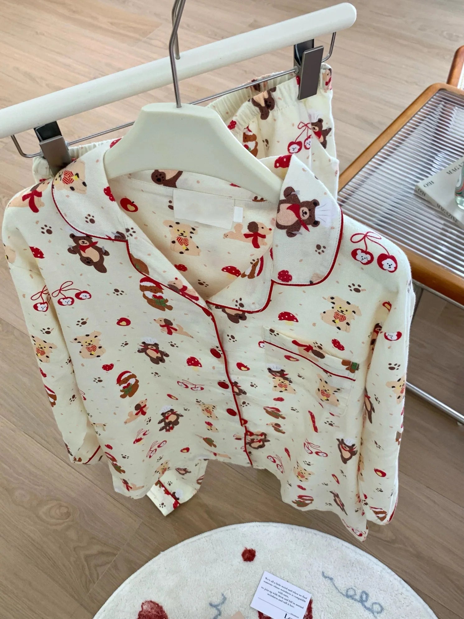 Christmas PJ Set Women Autumn Female Homewear Long Sleeves Button Sleepwear Pajamas Pants Pajama Sets Kawaii Y2K Girls Nightwear - MAGUSTA BEAUTY