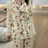 Christmas PJ Set Women Autumn Female Homewear Long Sleeves Button Sleepwear Pajamas Pants Pajama Sets Kawaii Y2K Girls Nightwear - MAGUSTA BEAUTY