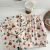 Christmas PJ Set Women Autumn Female Homewear Long Sleeves Button Sleepwear Pajamas Pants Pajama Sets Kawaii Y2K Girls Nightwear - MAGUSTA BEAUTY