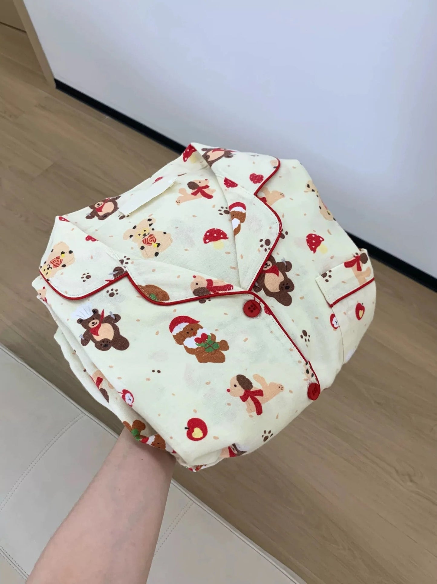 Christmas PJ Set Women Autumn Female Homewear Long Sleeves Button Sleepwear Pajamas Pants Pajama Sets Kawaii Y2K Girls Nightwear - MAGUSTA BEAUTY