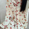 Christmas PJ Set Women Autumn Female Homewear Long Sleeves Button Sleepwear Pajamas Pants Pajama Sets Kawaii Y2K Girls Nightwear - MAGUSTA BEAUTY