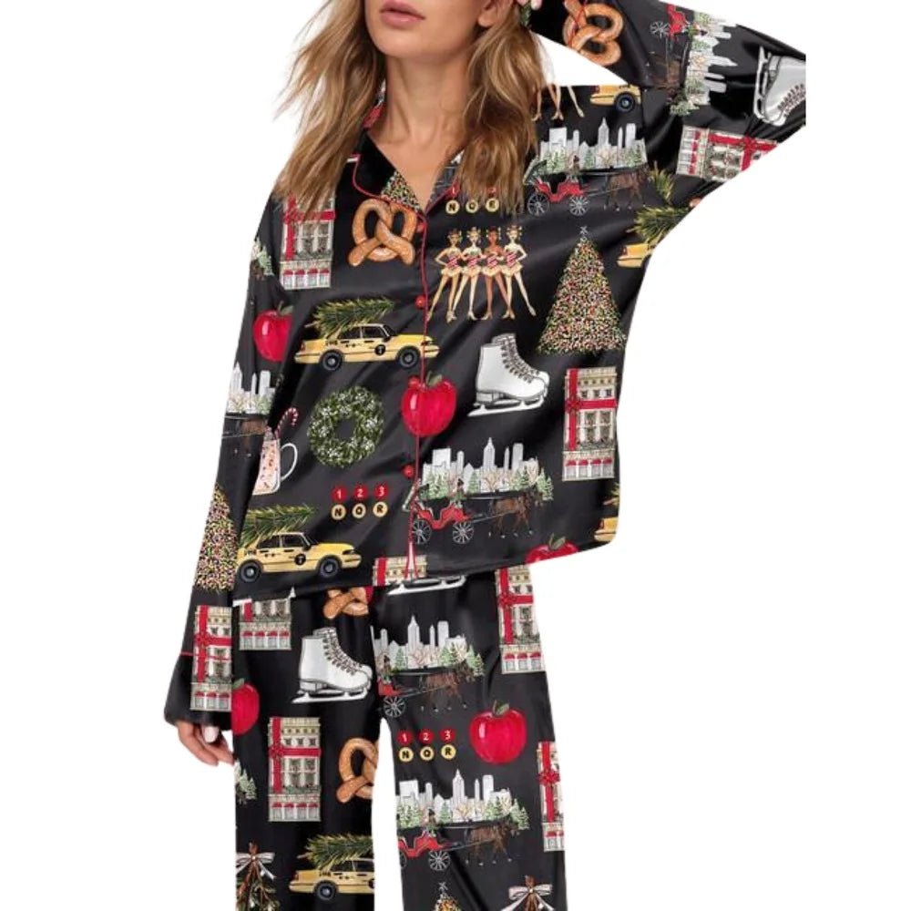 Christmas Tree Long Sleeve Women's Pajamas Set Fashionable Casual Comfortable 3D Printed Casual Y2K Women's Pajama Set 2025 - MAGUSTA BEAUTY