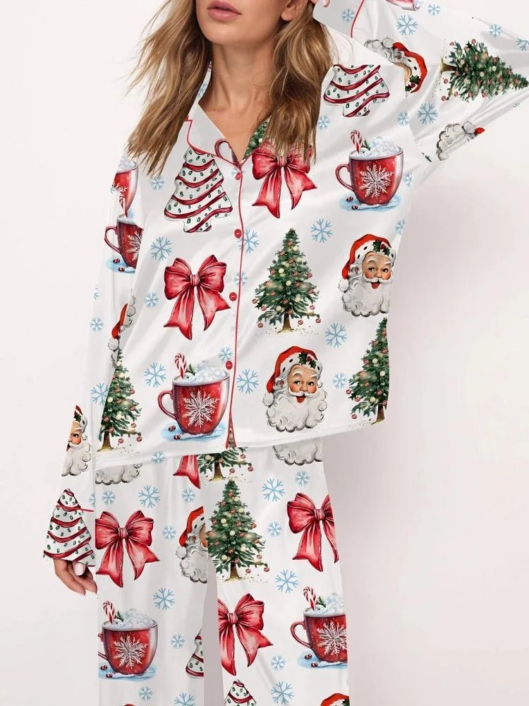 Christmas Tree Long Sleeve Women's Pajamas Set Fashionable Casual Comfortable 3D Printed Casual Y2K Women's Pajama Set 2025 - MAGUSTA BEAUTY