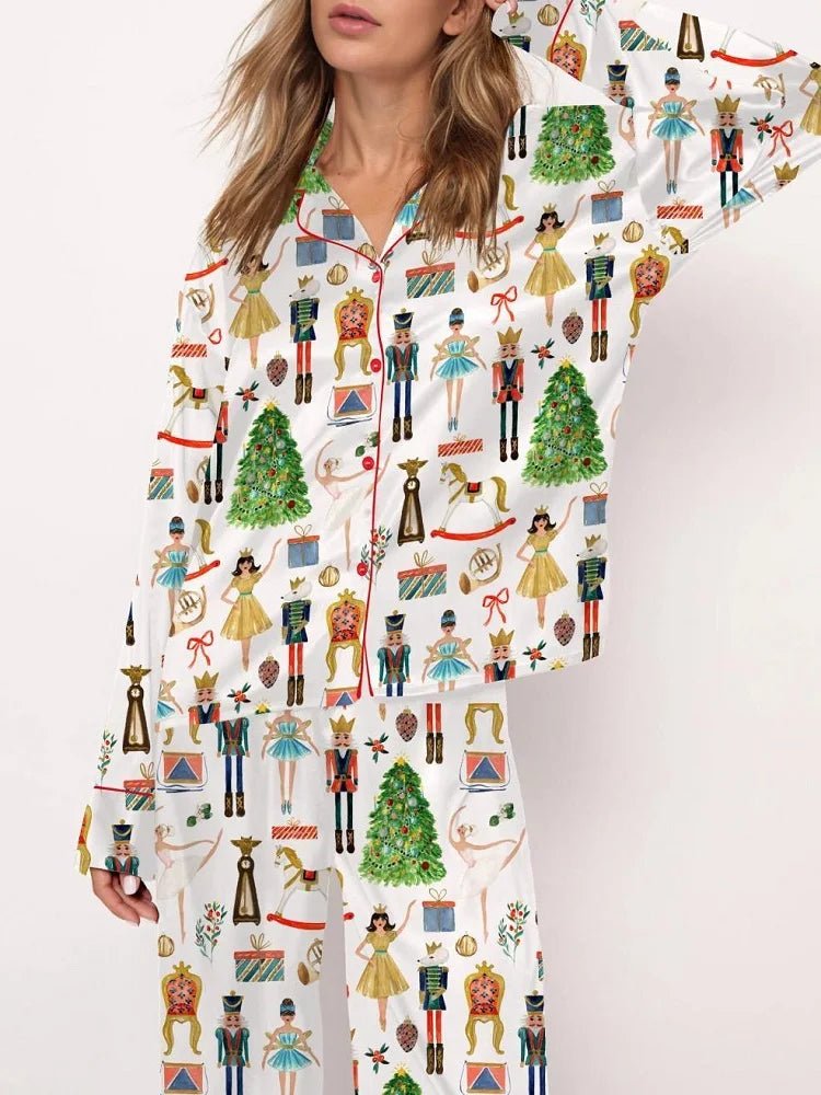 Christmas Tree Long Sleeve Women's Pajamas Set Fashionable Casual Comfortable 3D Printed Casual Y2K Women's Pajama Set 2025 - MAGUSTA BEAUTY