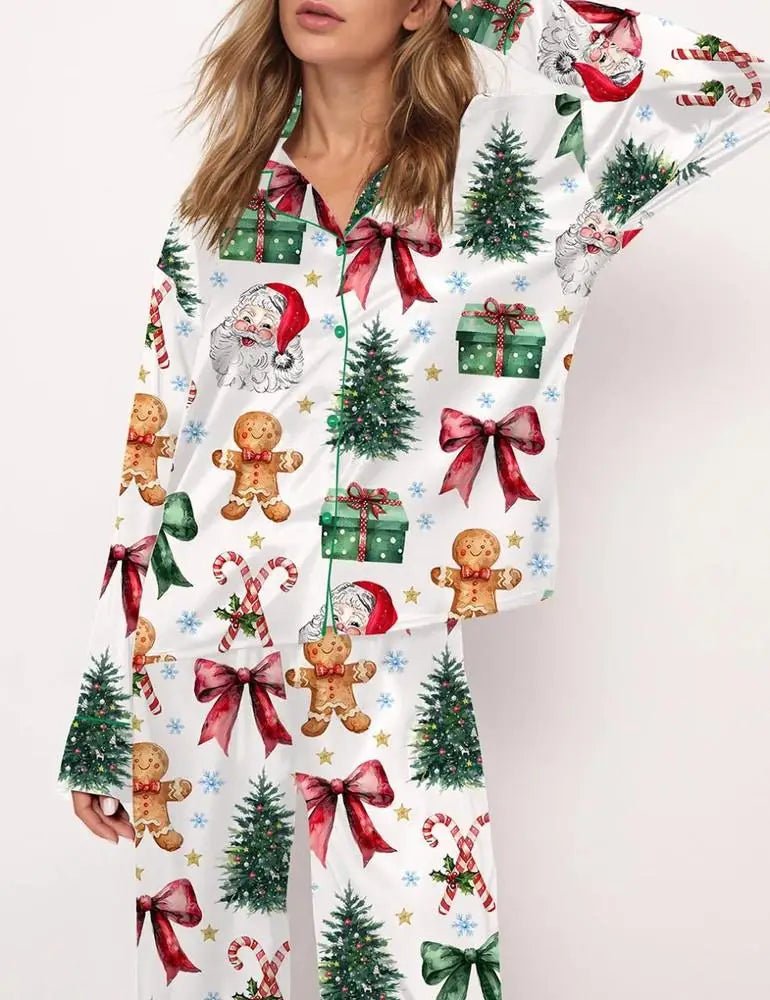 Christmas Tree Long Sleeve Women's Pajamas Set Fashionable Casual Comfortable 3D Printed Casual Y2K Women's Pajama Set 2025 - MAGUSTA BEAUTY