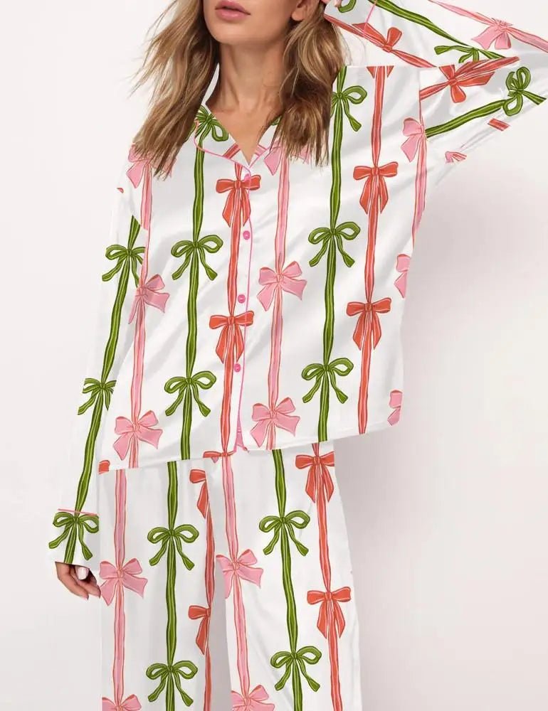 Christmas Tree Long Sleeve Women's Pajamas Set Fashionable Casual Comfortable 3D Printed Casual Y2K Women's Pajama Set 2025 - MAGUSTA BEAUTY