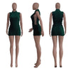 CM.YAYA Lace Up Side Hollow Out Seersucker Sleeveless Turtleneck Bodycon Midi Dress Women 2022 Summer Chic Ins Dresses - MAGUSTA BEAUTY
