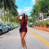 CM.YAYA Lace Up Side Hollow Out Seersucker Sleeveless Turtleneck Bodycon Midi Dress Women 2022 Summer Chic Ins Dresses - MAGUSTA BEAUTY