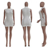 CM.YAYA Lace Up Side Hollow Out Seersucker Sleeveless Turtleneck Bodycon Midi Dress Women 2022 Summer Chic Ins Dresses - MAGUSTA BEAUTY