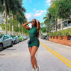 CM.YAYA Lace Up Side Hollow Out Seersucker Sleeveless Turtleneck Bodycon Midi Dress Women 2022 Summer Chic Ins Dresses - MAGUSTA BEAUTY