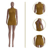 CM.YAYA Lace Up Side Hollow Out Seersucker Sleeveless Turtleneck Bodycon Midi Dress Women 2022 Summer Chic Ins Dresses - MAGUSTA BEAUTY