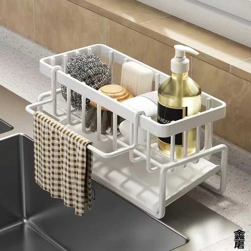 Compact Tap - Mounted Spice Shelf – Sink Organizer with Drainage Rack – Space - Saving Kitchen Storage for Utensils/Accessories - MAGUSTA BEAUTY