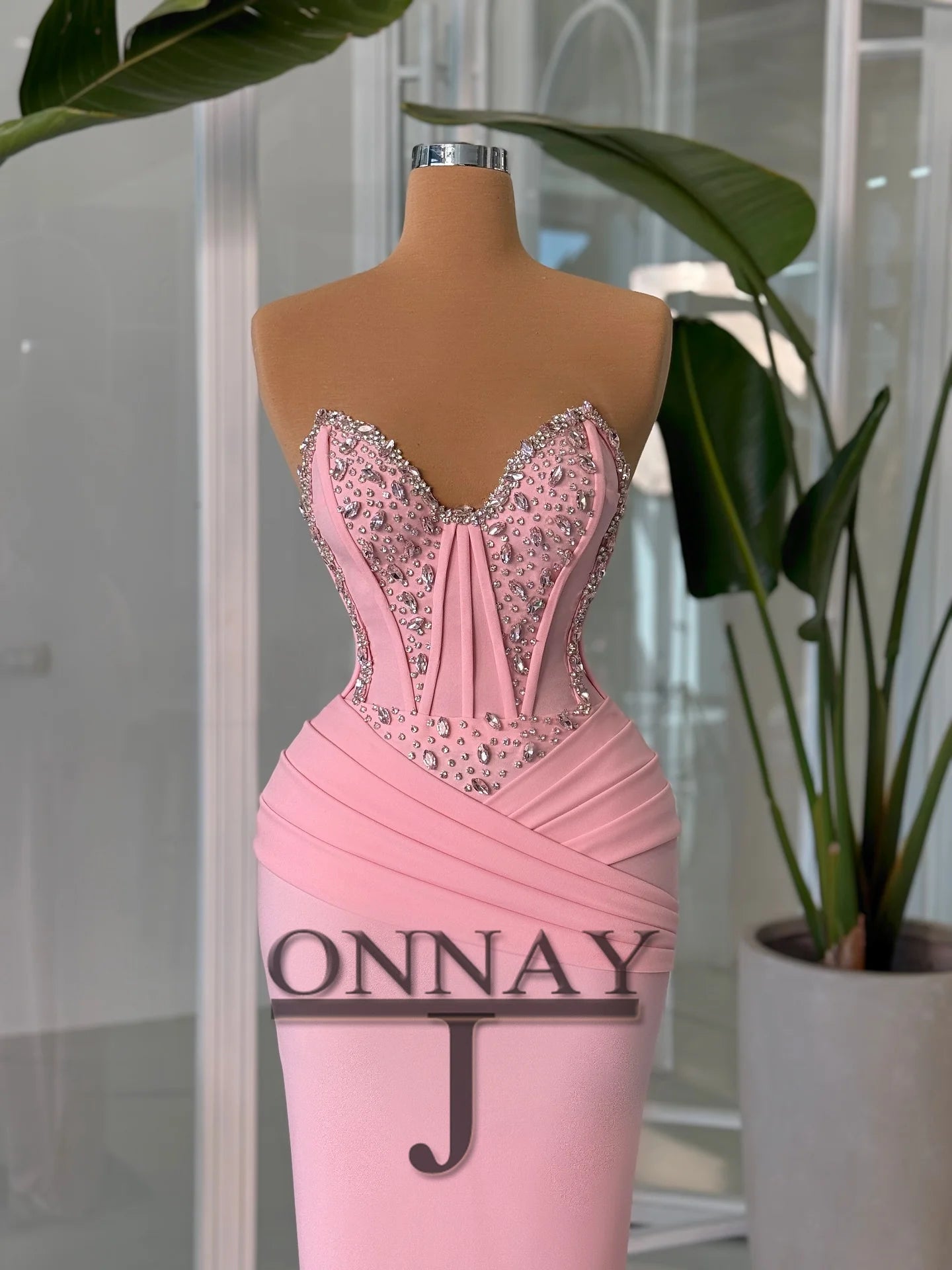 Customized Pink Mermaid Prom Dresses for Women Corset Crystals Saudi Arabric Gala Bespoke Occasion Gown Vestidos De Fiesta Plus - MAGUSTA BEAUTY