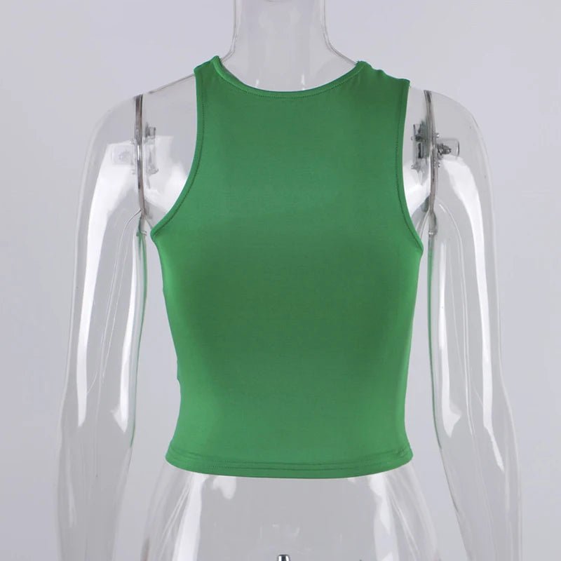 Cut Out Sexy Crop Off Shoulder Solid Skinny Sport Short Tops Women Tank Irregular Summer Tube Tops - MAGUSTA BEAUTY