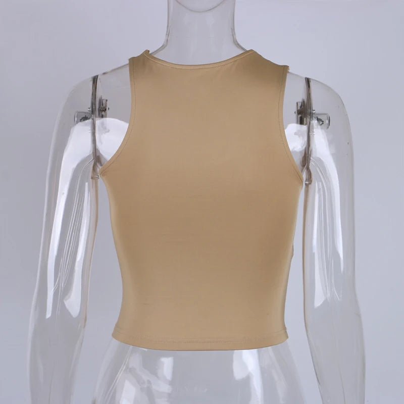 Cut Out Sexy Crop Off Shoulder Solid Skinny Sport Short Tops Women Tank Irregular Summer Tube Tops - MAGUSTA BEAUTY
