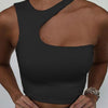 Cut Out Sexy Crop Off Shoulder Solid Skinny Sport Short Tops Women Tank Irregular Summer Tube Tops - MAGUSTA BEAUTY