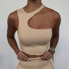 Cut Out Sexy Crop Off Shoulder Solid Skinny Sport Short Tops Women Tank Irregular Summer Tube Tops - MAGUSTA BEAUTY