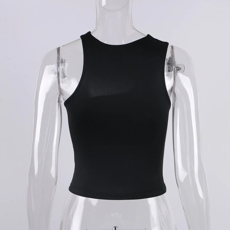 Cut Out Sexy Crop Off Shoulder Solid Skinny Sport Short Tops Women Tank Irregular Summer Tube Tops - MAGUSTA BEAUTY