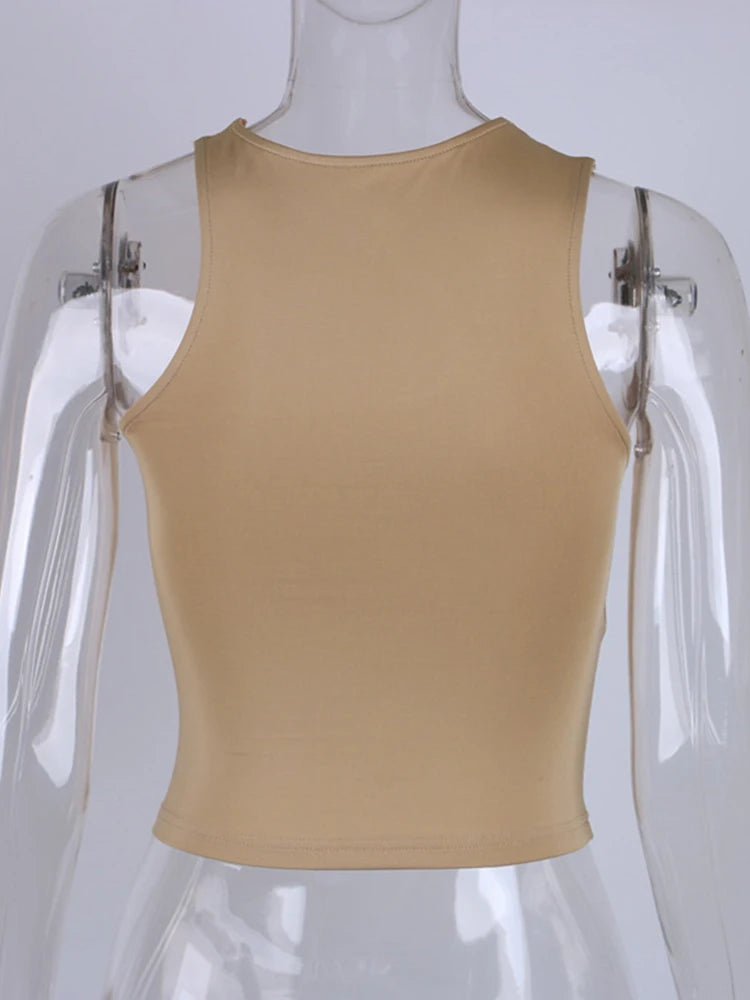 Cut Out Sexy Crop Off Shoulder Solid Skinny Sport Short Tops Women Tank Irregular Summer Tube Tops - MAGUSTA BEAUTY