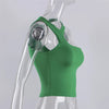 Cut Out Sexy Crop Off Shoulder Solid Skinny Sport Short Tops Women Tank Irregular Summer Tube Tops - MAGUSTA BEAUTY