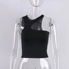 Cut Out Sexy Crop Off Shoulder Solid Skinny Sport Short Tops Women Tank Irregular Summer Tube Tops - MAGUSTA BEAUTY
