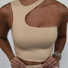 Cut Out Sexy Crop Off Shoulder Solid Skinny Sport Short Tops Women Tank Irregular Summer Tube Tops - MAGUSTA BEAUTY