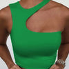 Cut Out Sexy Crop Off Shoulder Solid Skinny Sport Short Tops Women Tank Irregular Summer Tube Tops - MAGUSTA BEAUTY