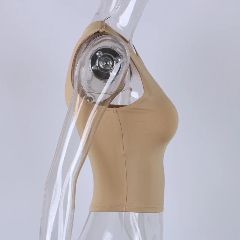 Cut Out Sexy Crop Off Shoulder Solid Skinny Sport Short Tops Women Tank Irregular Summer Tube Tops - MAGUSTA BEAUTY