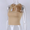 Cut Out Sexy Crop Off Shoulder Solid Skinny Sport Short Tops Women Tank Irregular Summer Tube Tops - MAGUSTA BEAUTY