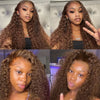 Deep Curly Wigs Human Hair Chocolate Brown 13x4 13x6 Hd Lace Frontal Wig Colored Water Wave Lace Front Wig for Women 30 36 Inch - MAGUSTA BEAUTY