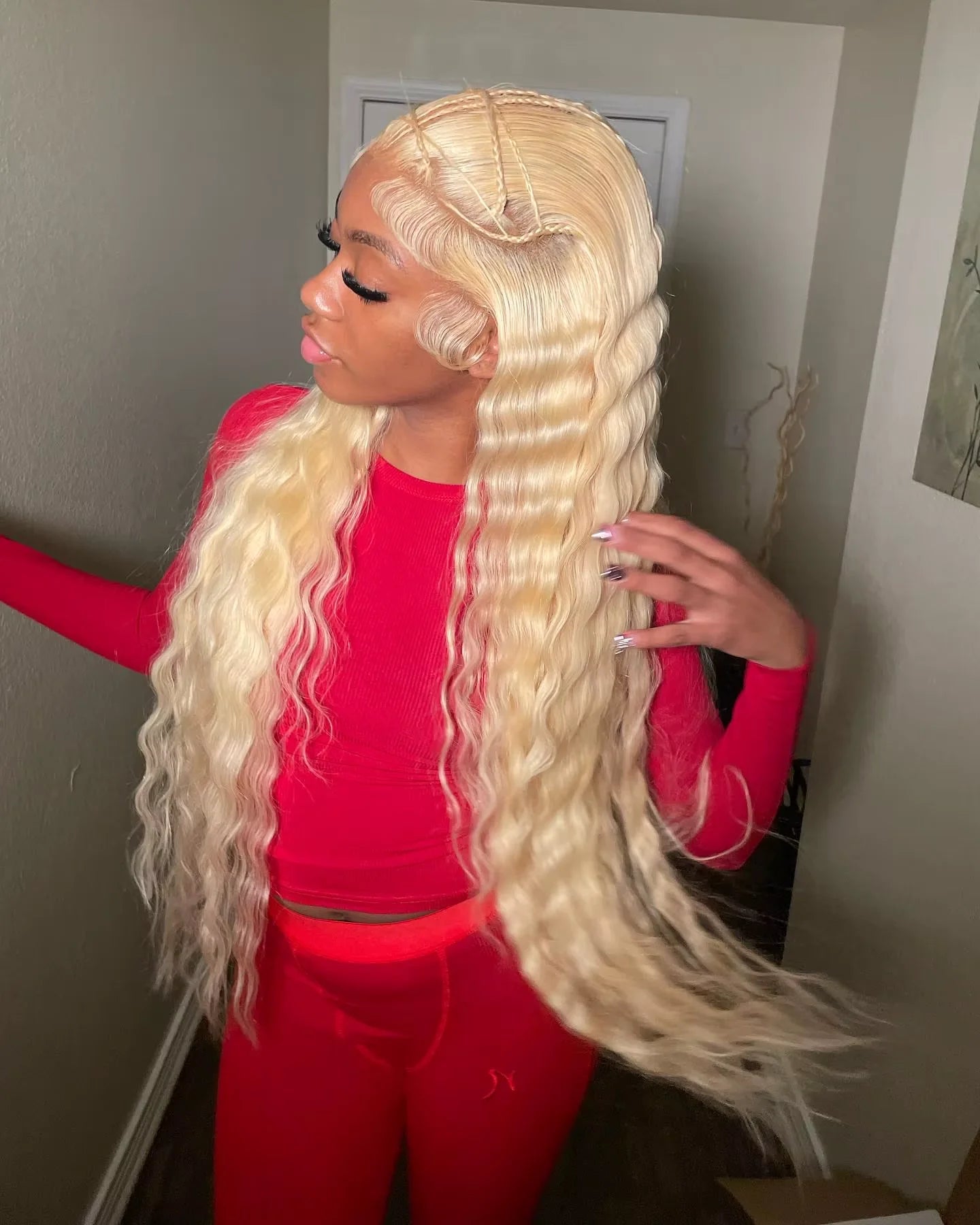 Deep Wave 13x6 HD Lace Frontal Human Hair Wig 30 40 Inch Curly 613 Honey Blonde Water Wave 13x4 Lace Front Wigs For Women 250% - MAGUSTA BEAUTY