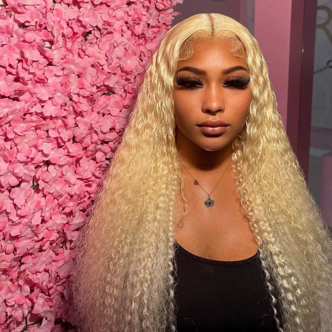 Deep Wave 13x6 HD Lace Frontal Human Hair Wig 30 40 Inch Curly 613 Honey Blonde Water Wave 13x4 Lace Front Wigs For Women 250% - MAGUSTA BEAUTY