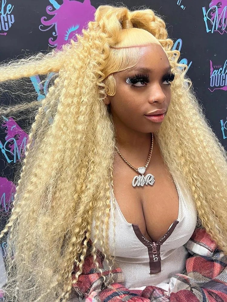 Deep Wave 13x6 HD Lace Frontal Human Hair Wig 30 40 Inch Curly 613 Honey Blonde Water Wave 13x4 Lace Front Wigs For Women 250% - MAGUSTA BEAUTY