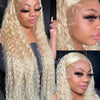 Deep Wave 13x6 HD Lace Frontal Human Hair Wig 30 40 Inch Curly 613 Honey Blonde Water Wave 13x4 Lace Front Wigs For Women 250% - MAGUSTA BEAUTY